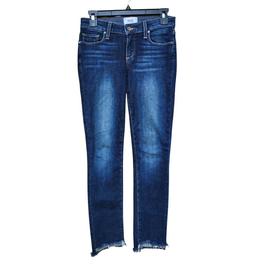 Paige Skyline Ankle Peg Raw Step Hem Mid-Rise Jeans Brookdale Size 25